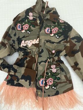 History Repeats Camouflage Floral 'Angels' Drawstring Jacket NWOT